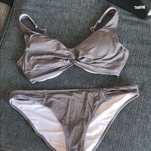 Elegant Gray Women's Swimwear Set